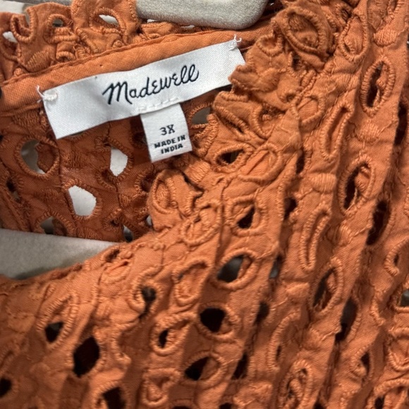 Madewell Eyelet Ruffle-Sleeve Pintuck Mini Dress in Mulled Cider - Picture 5 of 7